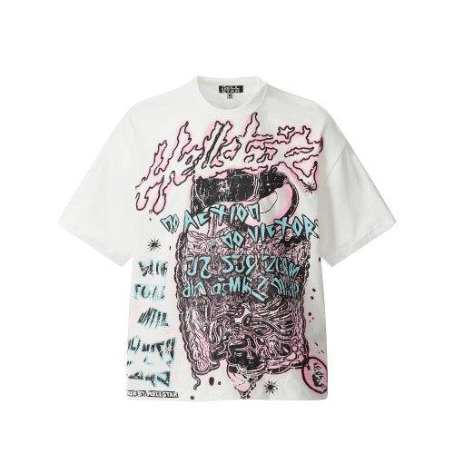 HELLSTAR ‘T-SHIRT REGULAR PINK/WHITE’