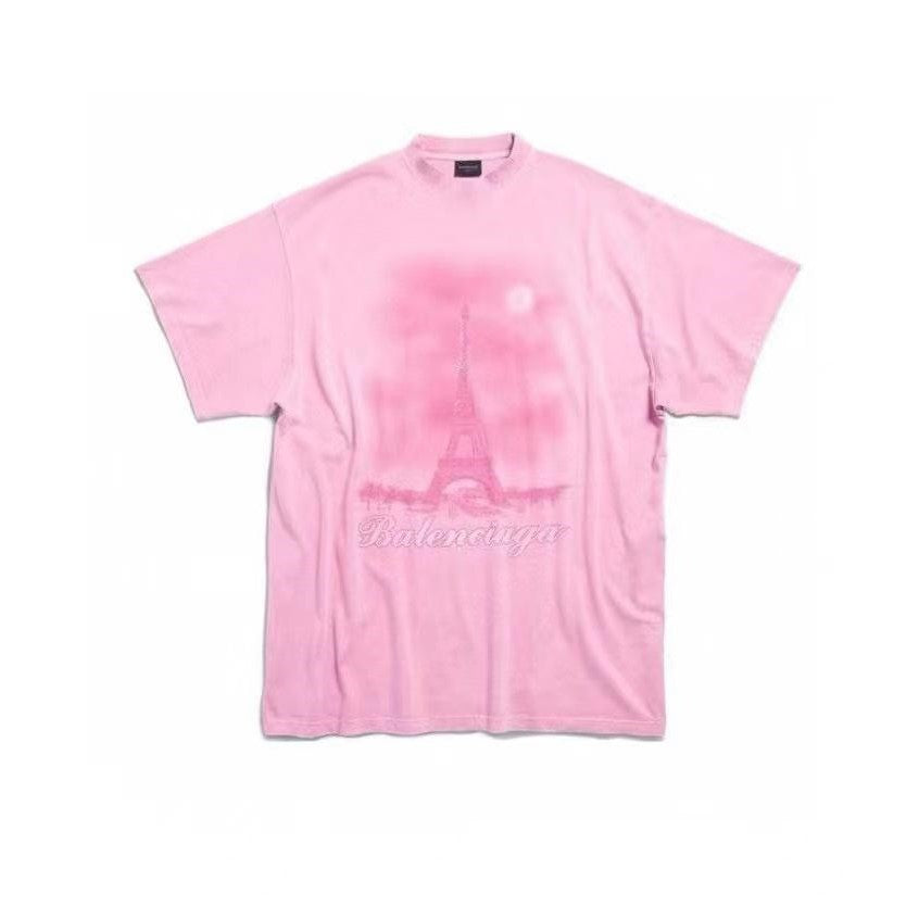 BALENCIAGA ‘PARIS MOON VINTAGE PINK T-SHIRT’