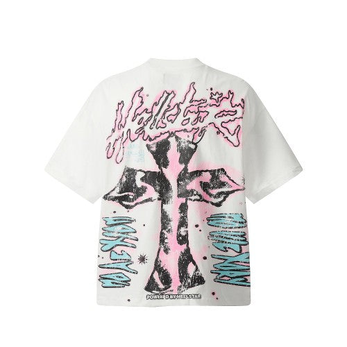 HELLSTAR ‘T-SHIRT REGULAR PINK/WHITE’