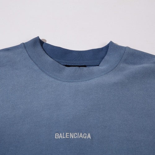 BALENCIAGA ‘BACK T-SHIRT MEDIUM FIT BLUE/WHITE’